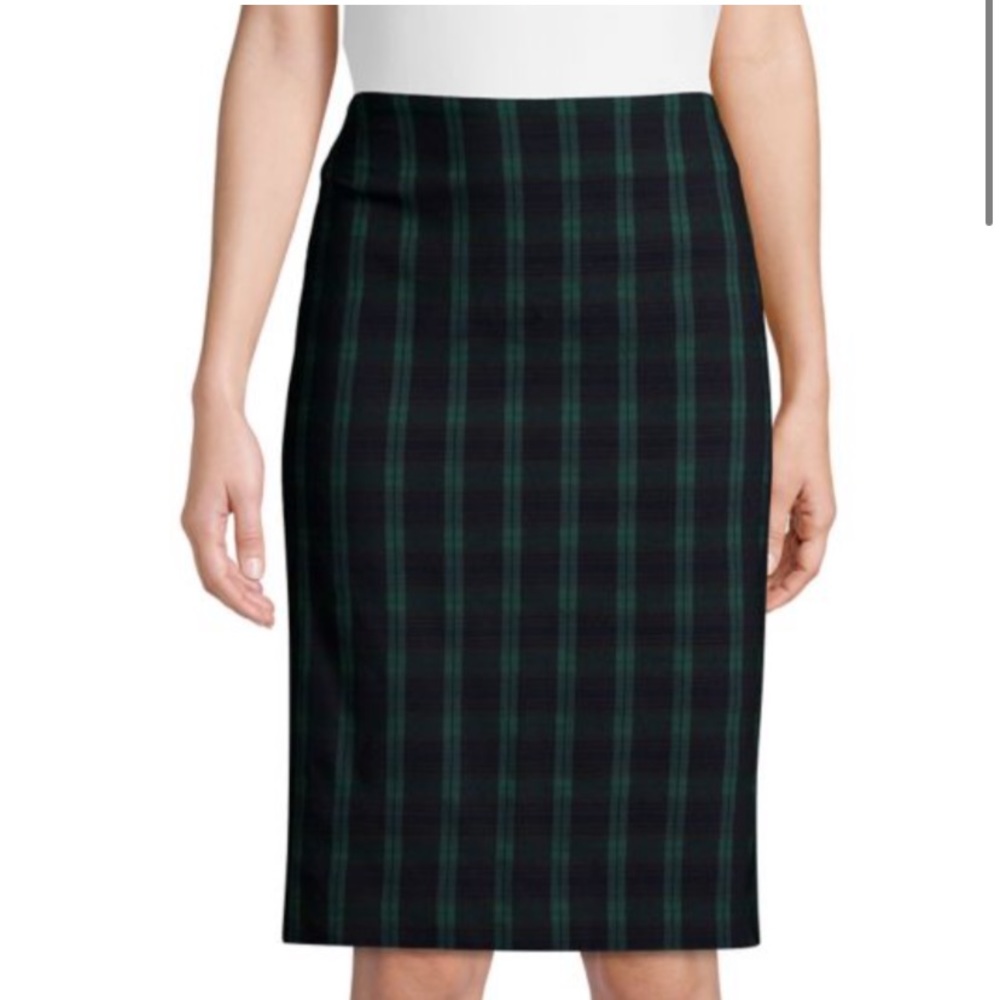 Plaid Green/Blue Midi Skirt